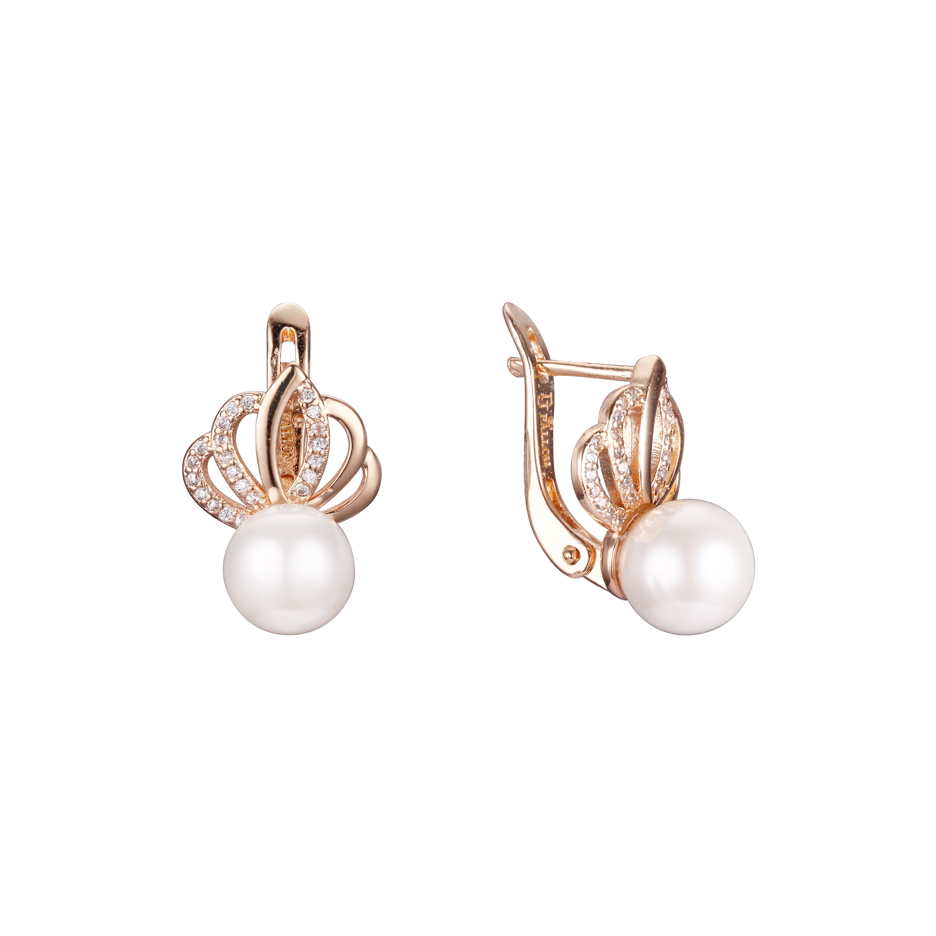 Rose Gold two tone pearl earrings