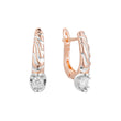 Solitaire earrings in 14K Gold, Rose Gold, two tone plating colors