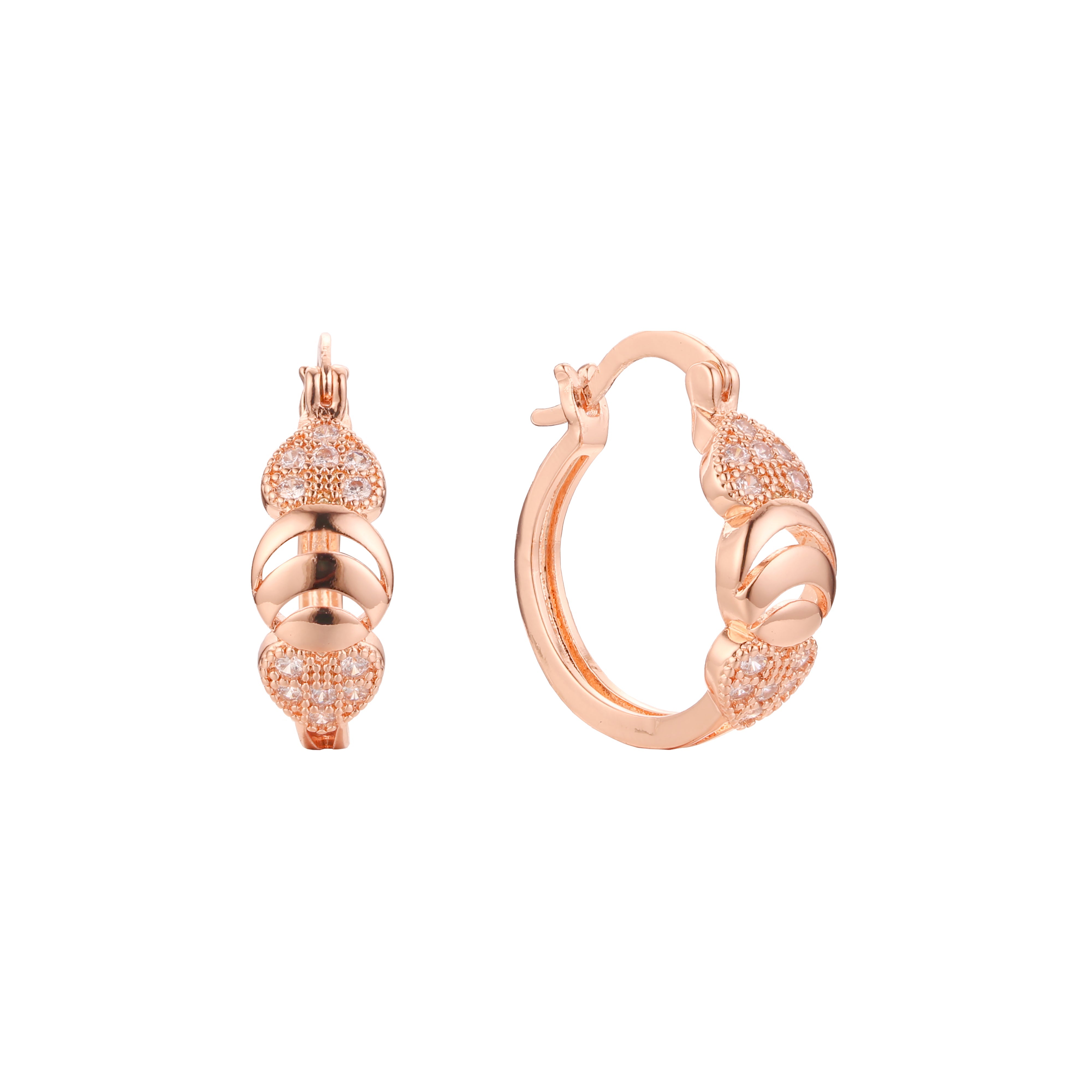 Hoop earrings in 14K Gold, Rose Gold plating colors