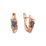 Solitaire earrings in 14K Gold, Rose Gold plating colors