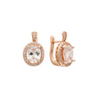 Rose Gold big stone halo earrings