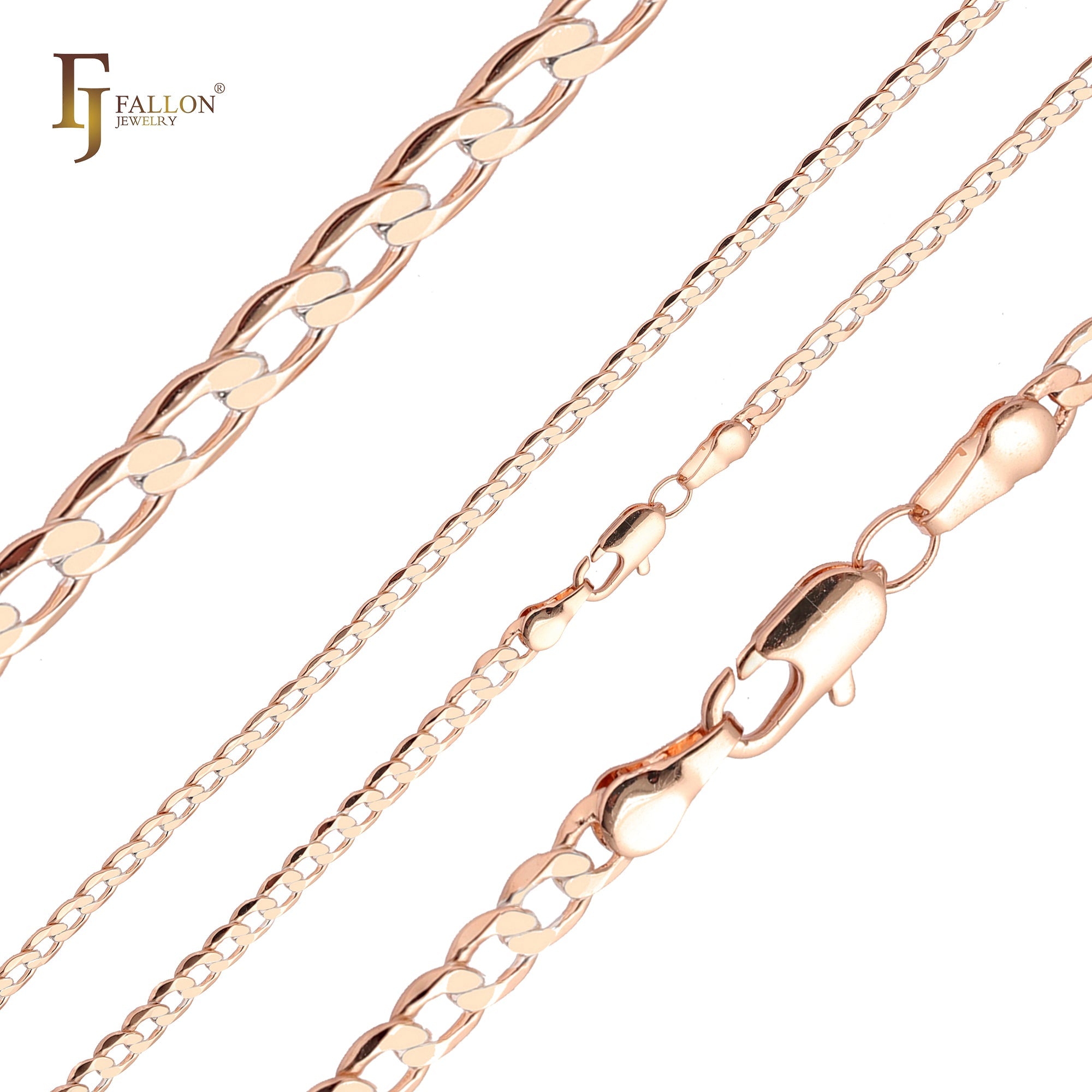 Classic Curb link chains plated in 18K Gold