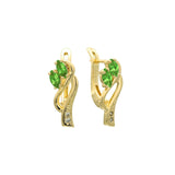 Double Marquise Colorful CZs 14K Gold, Rose Gold Earrings