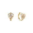 Aretes de racimo de flores en forma de corazón en Oro 14K, colores baño de oro rosa