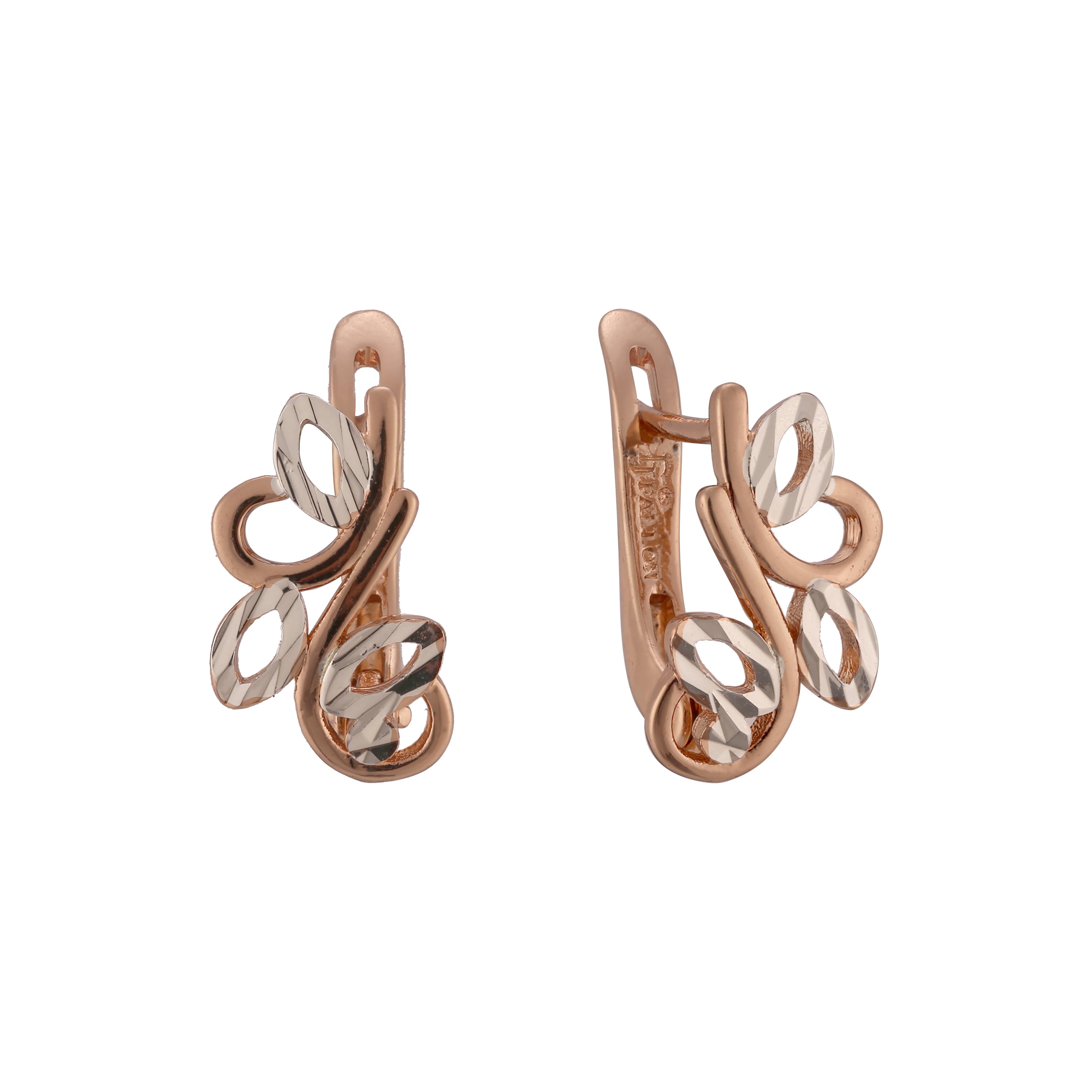 Rose Gold two tone earrings