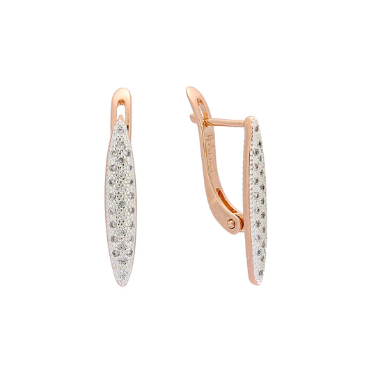 Earrings in Rose Gold, two tone plating colors