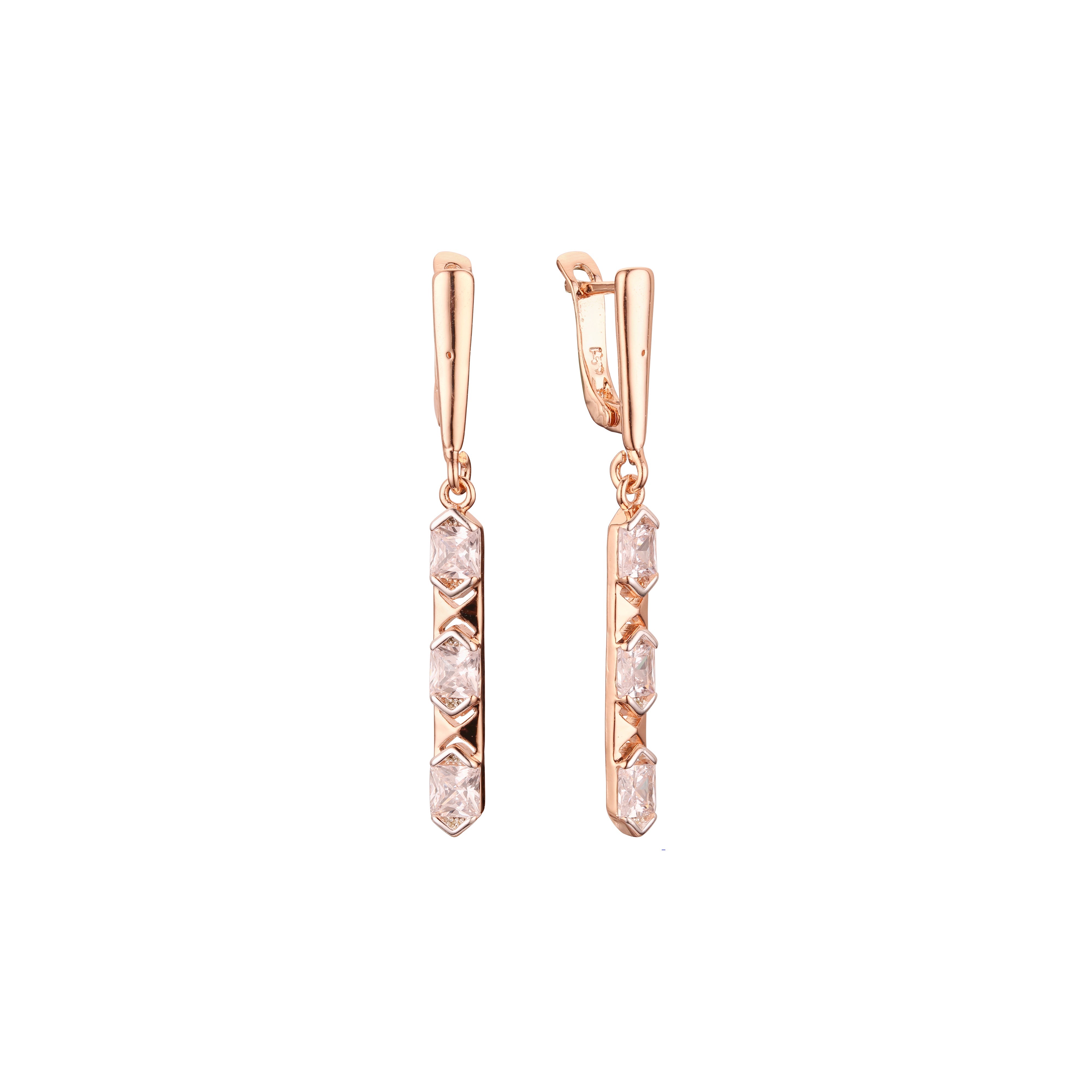 Earrings in Rose Gold, two tone plating colors