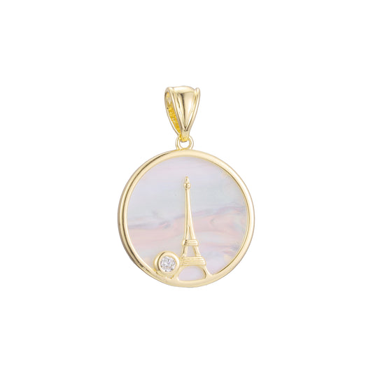 Colgante Torre Eiffel en Oro Rosa, baño de Oro 14K colores