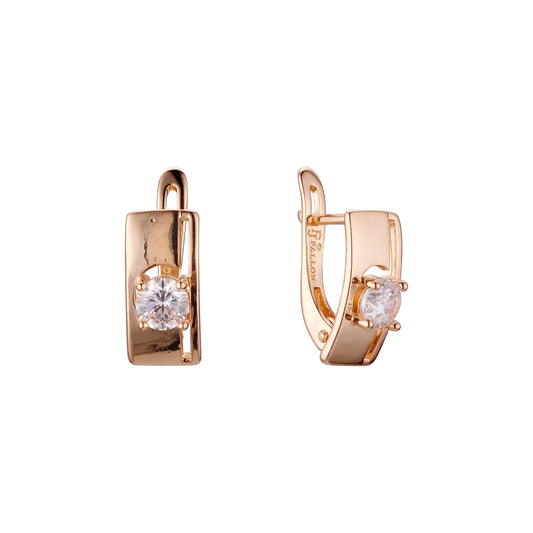 Rose Gold solitaire earrings