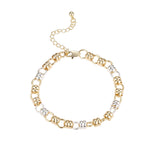 Double rolo link 14K Gold, two tone bracelets