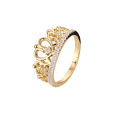 Luxurious crown rings in Rose Gold, 14K Gold two tone plating colors