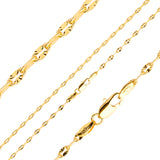 Sequin Sunburst and lace chains plated in 14K Gold, Rose Gold, two tone