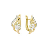 Aretes de Oro 14K de dos tonos