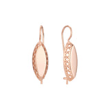 Pendientes de gancho de alambre en Oro 14K, colores de baño de oro rosa.