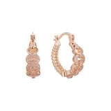 Aretes de aro en Oro de 14K, baño de Oro Rosa colores