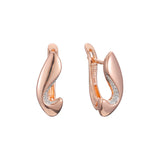 Brincos em ouro 14K, ouro rosa, duas cores de revestimento