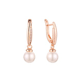 Aretes de perlas en Oro 14K, Oro Rosa, baño en dos colores