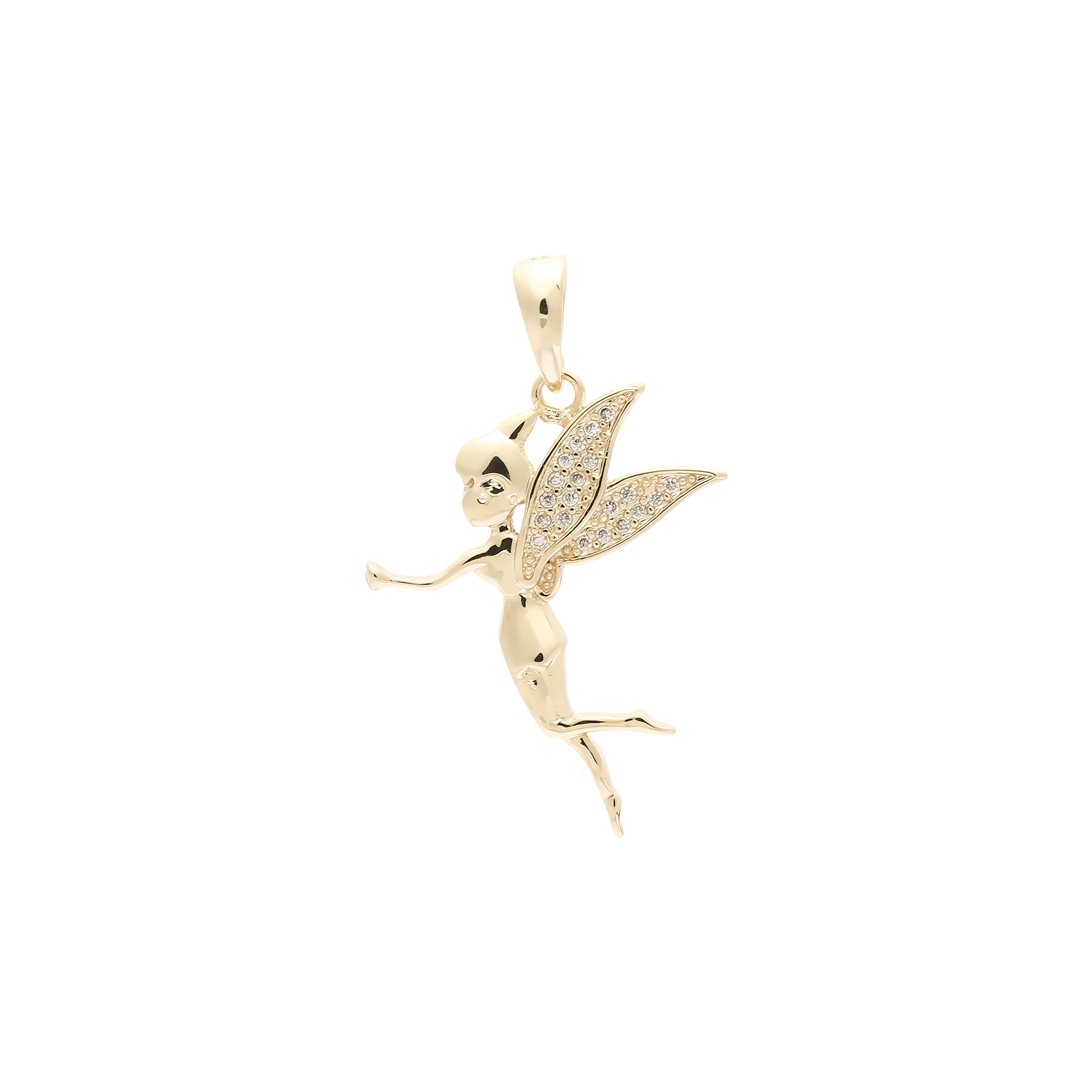 14K Gold fairy pendant