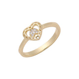 14K Gold heart in heart rings