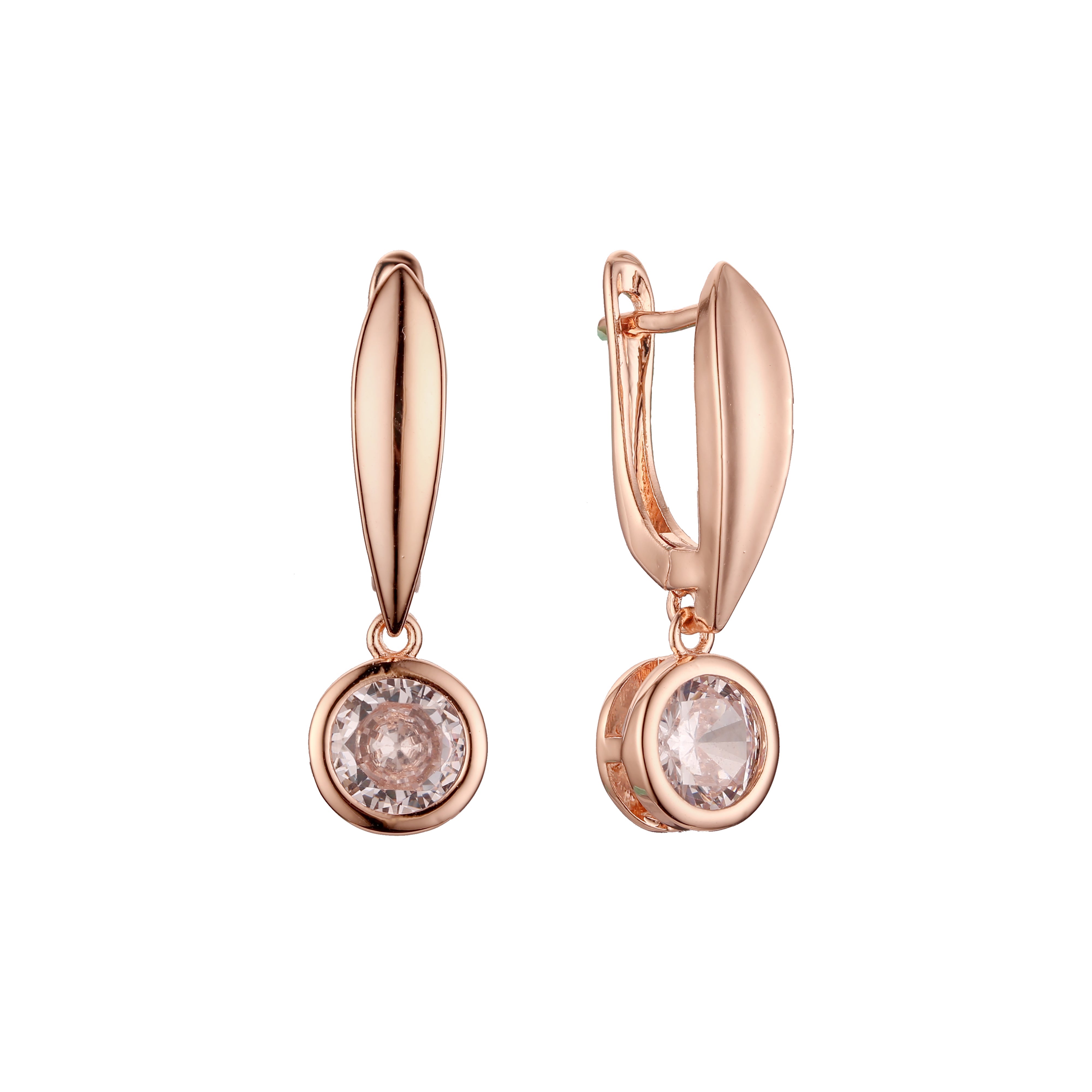 Pendientes en Oro de 14K, baño de Oro Rosa colores