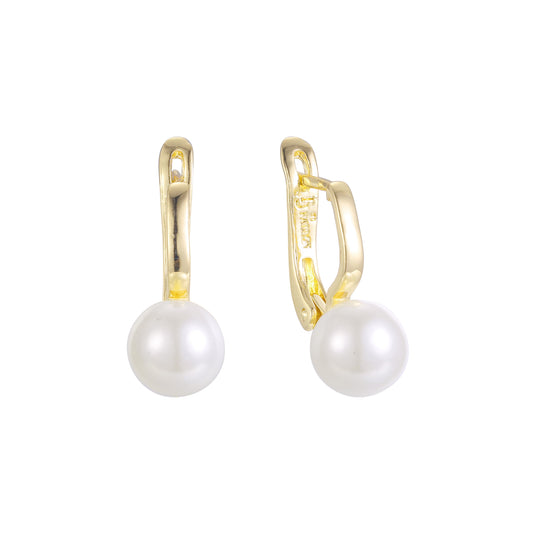 Pearl earrings in 14K Gold, Rose Gold plating colors