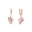 Elegant Solitaire squared colorful CZ Rose Gold earrings