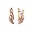 Music tone solitaire CZ Rose Gold earrings