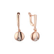 Rose Gold two tone coconut solitaire white cz drop earrings