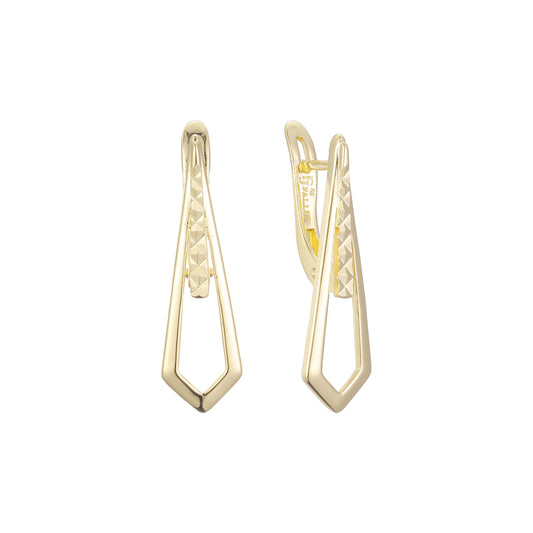 Aretes en Oro 14K, Oro Rosa, baño en dos tonos