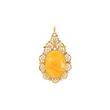 Cabochon colorful Onyx 18K Gold pendant