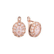 Brincos Halo Cluster em ouro rosa e branco Cz