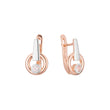 Aretes solitarios en Oro de 14K, Oro Rosa, baño de dos tonos