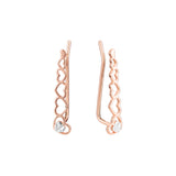 Aretes de oruga en Oro 14K, oro rosa, baño de dos tonos