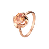 Solitaire triangle stone rings in 14K Gold, Rose Gold plating colors