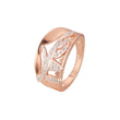 Rose Gold two tone wide cluster rings