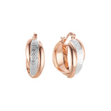 Hoop earrings in 14K Gold, Rose Gold, two tone plating colors