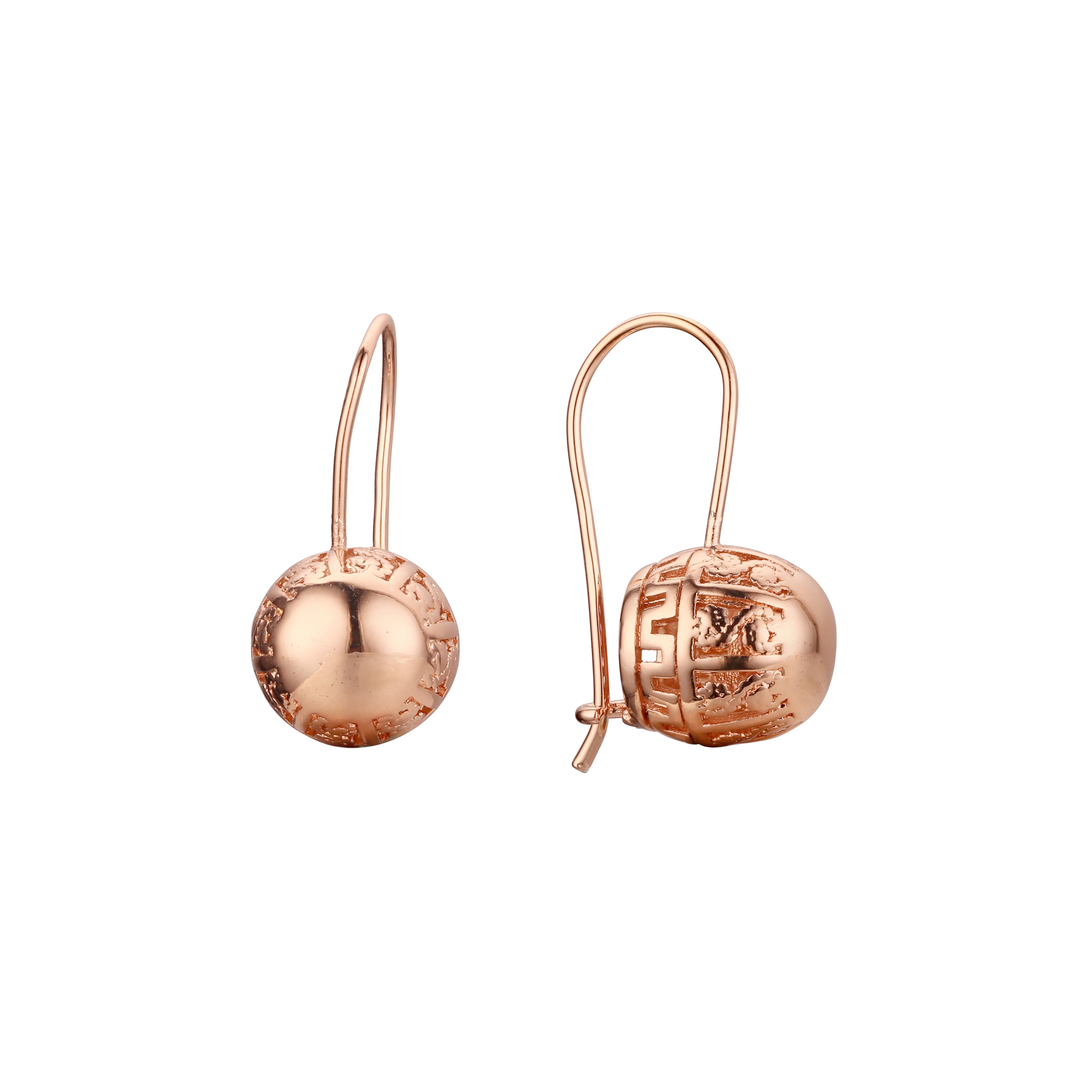 Rose Gold lantern wire hook earrings with beads