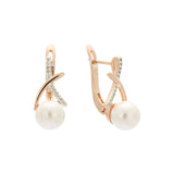 Rose Gold pearl earrings