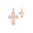 Colgante Cruz Religiosa Griega en Oro Rosa, baño de Oro 14K colores