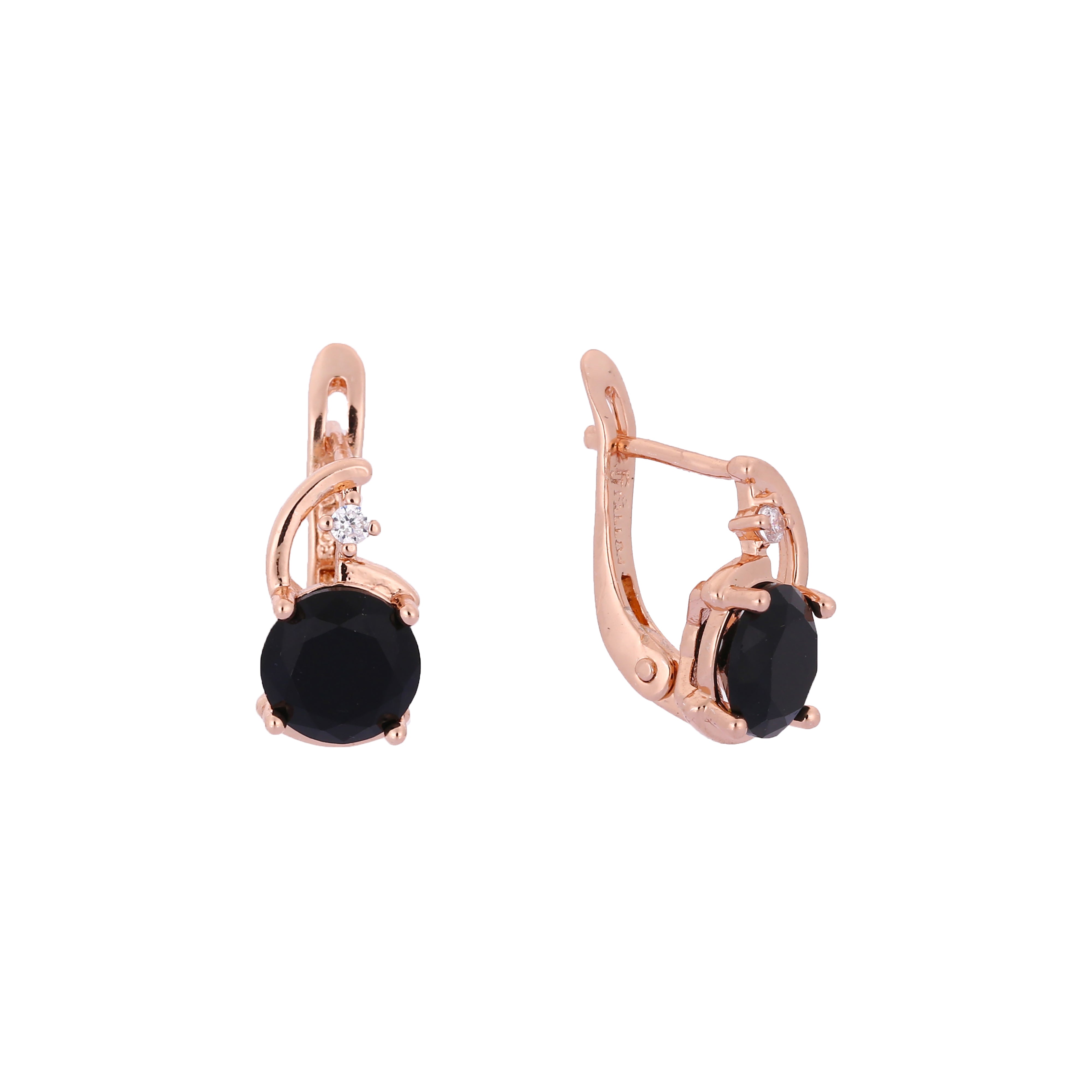 Rose Gold solitaire round stone earrings