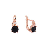 Rose Gold solitaire round stone earrings