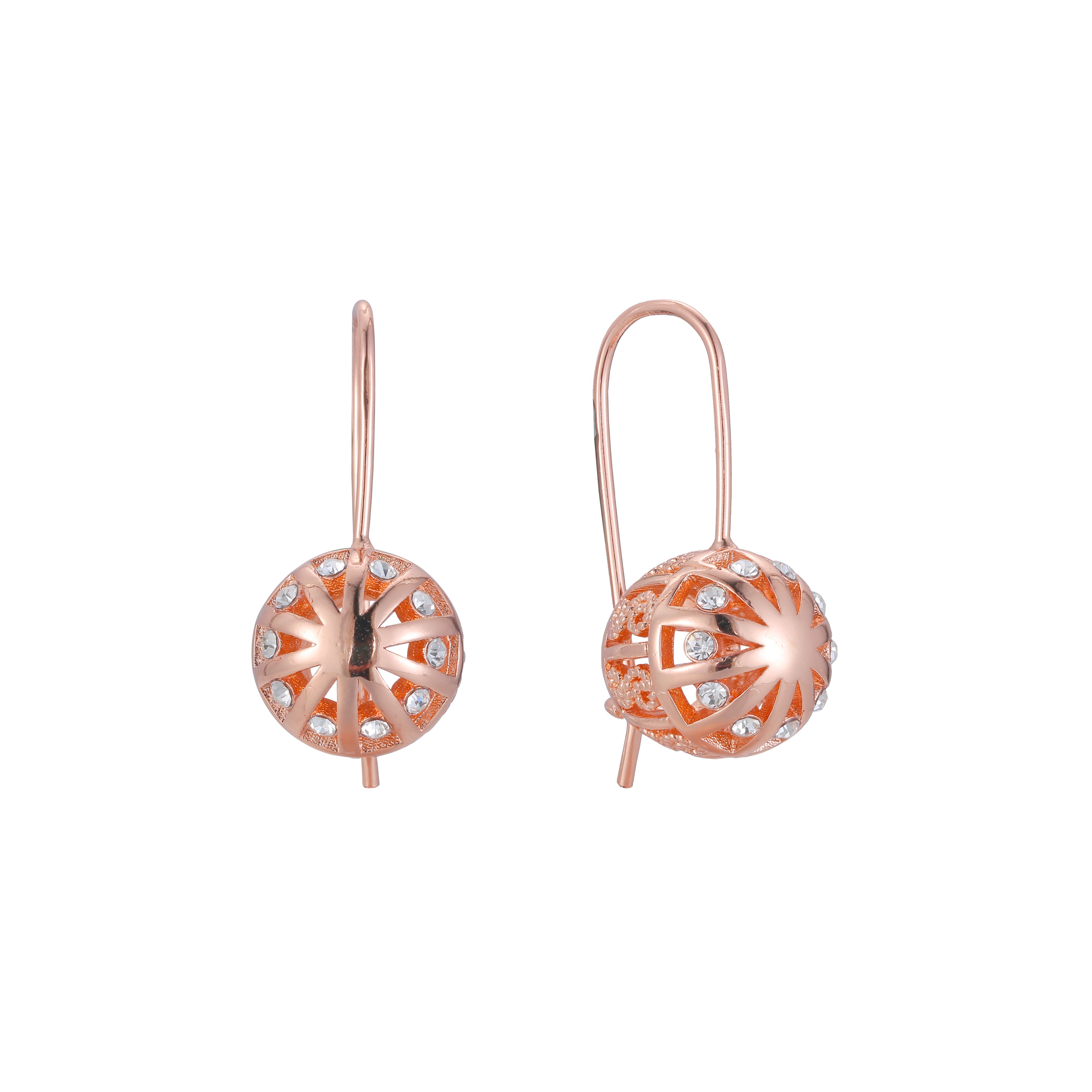 Pendientes de gancho de alambre de oro rosa