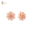 Cluster Flower Blooming firework Rose Gold Earrings