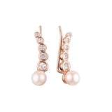 Rose Gold crawler pearl earrings