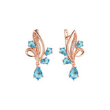 Luxurious cluster flower shape earrings in 14K Gold, Rose Gold, two tone plating colors