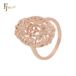 Filigree textured Rose Gold rings