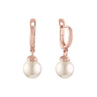 Solitaire Pearl drop Rose Gold, 14K Gold earrings