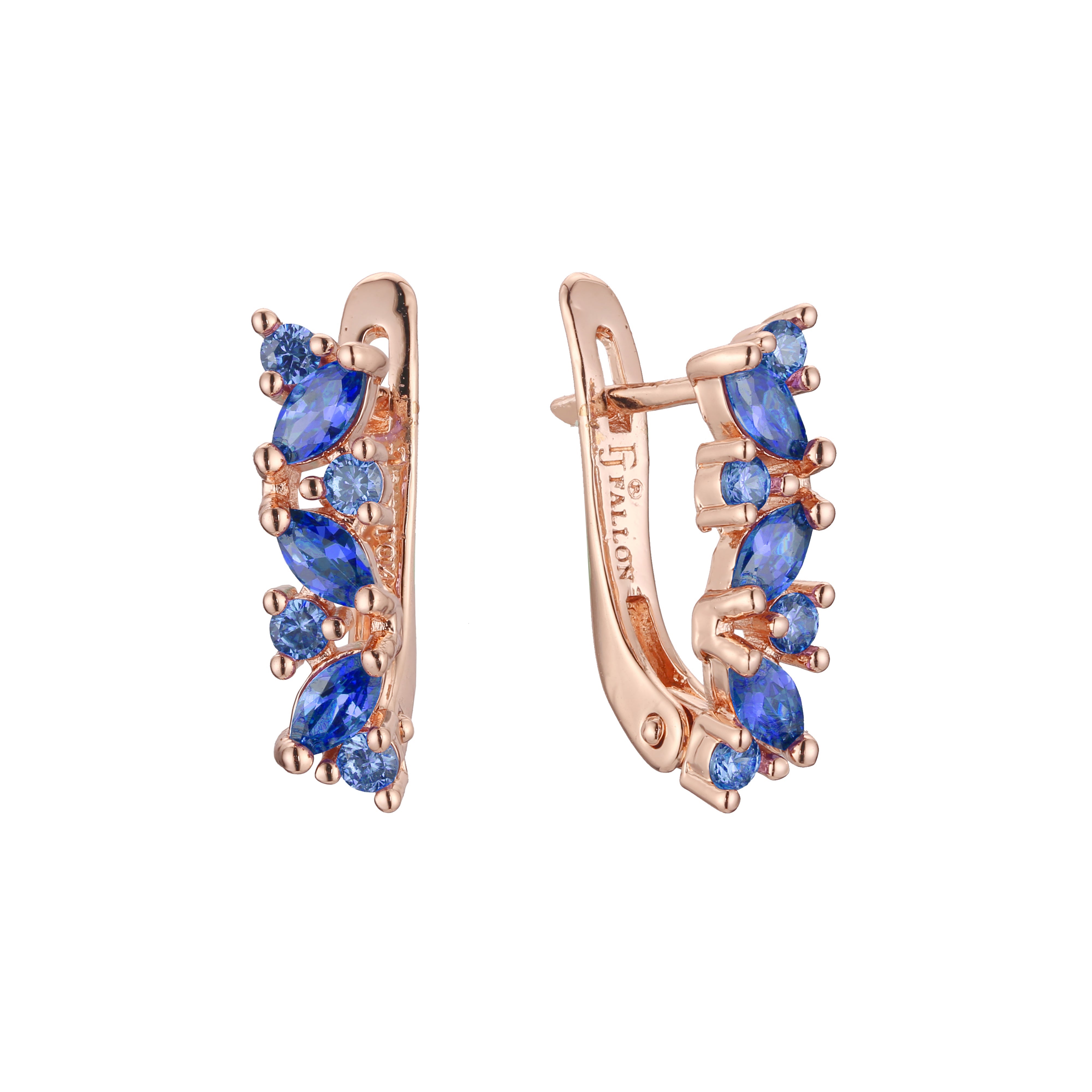 Cluster earrings in 14K Gold, Rose Gold plating colors