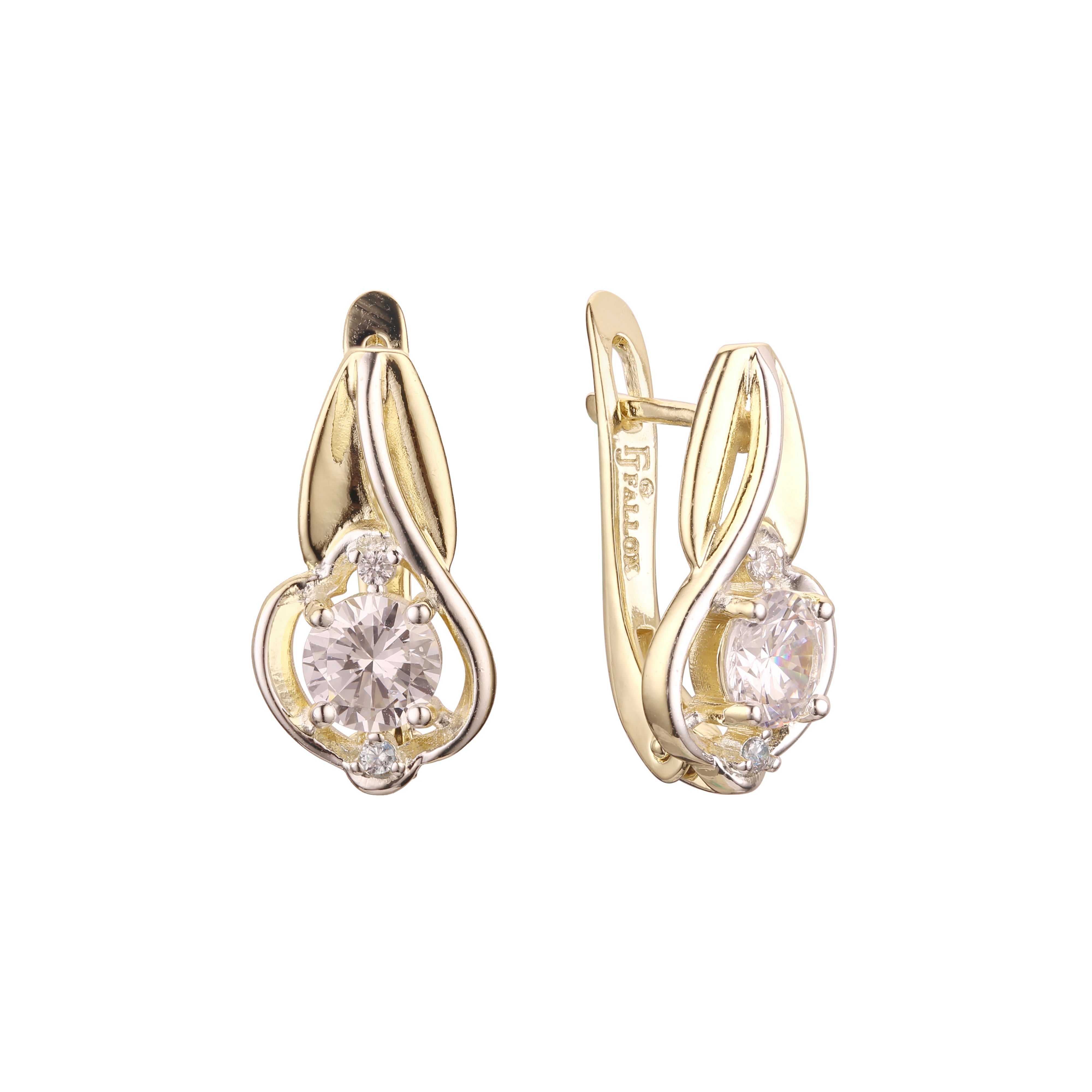 Earrings in 14K Gold, Rose Gold, two tone plating colors