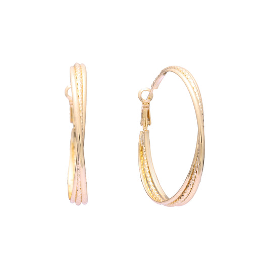 Aretes de corazón en Oro de 14K, baño de Oro Rosa colores